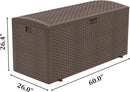 Premium Pro Edition 180 Gallon Lockable Resin Deck Box, Waterproof & UV-Resistant Outdoor Storage Box for Outdoor Cushion Storage, Garden Tools & Pool Accessories Storage, Brown by GreenHaven Gardens