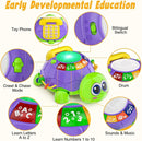 Baby Toys 6-12 Months, Musical Turtle Crawling Tummy Time Development Light up Infant Toys 12-18 Months, Bilingual Educational Boy Girl Gifts Toy for 3-6 4 5 7 8 9-12 Month by TinyTreasures Baby Boutique