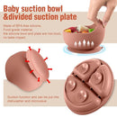 10 Pack Silicone Baby Feeding Set, Toddlers Led Weaning Feeding Supplies with Suction Baby Bowl Divided Plate Adjustable Bib Soft Silicone Spoon Fork, Infant Self Eating Utensil Set (Beige, Orange) by TinyTreasures Baby Boutique