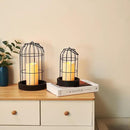 PHOSPHOR Home Decor Candle Lanterns, Set of 2 Rustic Cage Candle Holder, Tian Yuan Nong she，for Living Room, Fireplace Mantle, Dining Table Centerpieces Home Kitchen Decor by CozyNest Decor