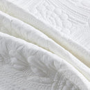 MarCielo 3-Piece 100% Cotton Oversized Bedspread Lightweight Quilt Coverlet Embroidery Farmhouse Bedding (Tf Bright White, Oversized King (118"x106")) by CozyNest Decor
