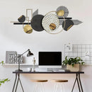 Lucky Monet Large Wall Decor for Living Room, Modern Metal Wall Art, 3D Textured Geometric Wall Sculpture 59"x24" Wall Hanging Decoration for Dinning Room Bedroom Entryway by CozyNest Decor