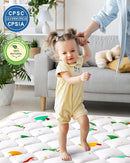 Odorless Premium Foam Baby Play Mat 79" x 59", Soft Microfiber Fabric Crawling Mat for Floor- Comfortable and Hypoallergenic, Non-Slip Cushioned Floor Playpen mat for Infants,Babies,Toddlers by TinyTreasures Baby Boutique
