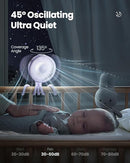 Gaiatop Oscillating Baby Stroller Fan with LED Night Light, 4 Speeds Cooling Rechargeable 360° Rotate Clip On, Battery Operated Small Portable Fans for Car Seat Crib Treadmill Travel by TinyTreasures Baby Boutique