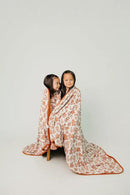 Copper Pearl Jumbo Premium Knit 3 Layer Stretchy Throw Blanket 'Gingerbread' by CozyNest Decor