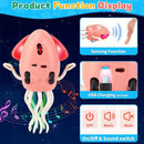 USB Rechargeable Dancing Octopus Baby Toy - Electric Crawling & Tummy Time Toy, Magical Musical Squid, Stress-Relief Desk Decor - Birthday for Kids Ages 1 2 3 4 5 6 Girls (Pink) by TinyTreasures Baby Boutique