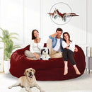 Bean Bag Chair for Adults 5FT,Soft Removable Cover for Teens/Girls Bedroom,Fluffy Giant Round Floor Beanbag Lounger Chairs (No Filler,Claret) by CozyNest Decor