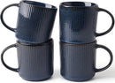 famiware Coffee Mug Set for 4, Star 12 oz Catering Mugs Cup Set with Handle for Coffee, Tea, Cocoa, Milk - Ceramic Stoneware Drinkware Set, Nebulas Blue by CozyNest Decor