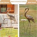 42'' Heron Garden Statue for Outside, Crane Outdoor Statue & Sculpture with Lotus Leaf, Metal Heron Yard Art Decor for Garden, Yard, Lawn, Pond (Gold & Blue) by GreenHaven Gardens