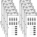 10 Pack Garden Flag Stand with Flag Stoppers and Clips, Black Powder Coated Weather Proof Garden Flag Pole Holder for Outdoor Garden Flag (Stylish Style, 15.75 x 36.22 Inch) by GreenHaven Gardens