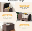 158 Gallon XL Deck Box with Lid, All Weather Wicker Outdoor Storage Box Waterproof, Large Outdoor Patio Storage Bin for Cushions, Garden Tools, Gears, Pool Accessories, Brown by GreenHaven Gardens