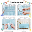 Horbaunal 2 Pack Crib Skirt & Crib Bed Sheet Set, Aqua Blue Crib Bed Skirt 28" x 52" with 14" Drop Dust Ruffle, Soft Microfiber Toddler Bedskirt Nursery Bedding Skirt for Baby Girls and Boys by TinyTreasures Baby Boutique