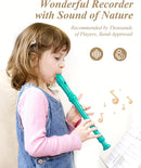 Eastar Soprano Recorder Instrument for Kids Beginner, German Fingering C Key 3 Piece with Cleaning Kit, Thumb Rest, Cotton Bag, Fingering Chart, ERS-21GSB, Sky Blue, School-Approved by TinyTreasures Baby Boutique