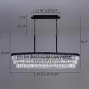 TOCHIC Crystal Chandelier 47 inch, 9 Lights Large Black Crystal Chandeliers for Dining Room, Modern Farmhouse Oval Chandelier Kitchen Island Lighting Fixture for High Ceiling, Living Room, Bar by CozyNest Decor