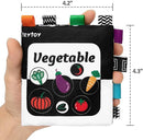 teytoy Baby Soft Cloth Book Set 6 PCS, Black and White High Contrast Baby Activity Crinkle Books for 0 3 6 9 12 Months Newborn Infants Babies Boys and Girls Early Educational Learning Toys by TinyTreasures Baby Boutique