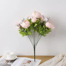 Duovlo Springs Flowers Artificial Silk Peony Bouquets Wedding Home Decoration,Pack of 1 (Spring Pure Pink) by CozyNest Decor