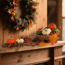 Artmag Pumpkin Decor Set, 25 PCS Fall Artificial Maple Leaves, Harvest Pumpkins, Acorns, Pine Cones and Orange Berry Stems Decorations for Fall Thanksgiving Table Decor by CozyNest Decor