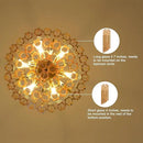Modern Amber Glass Chandelier, 14" Round Crystal Dining Room Pendant Light Chandelier, Luxury Brass Hanging Fixture for Bedroom, Gold Kitchen Island Light, Dimmable Small Ceiling Lighting Chandeliers by CozyNest Decor
