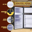 2.4 Cu.ft Mini Fridge with Freezer Compact Fridge Refrigerator Dual Door Small Fridge Senven Temp Gear Removable Shelves Dark Grey by CozyNest Decor
