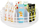 Snack Organizer - Versatile Snack Storage, Lazy Susan with Convenient Grab-and-Go Design, Metal Snack Holder for Home, Office, Breakroom, 11.85" L x 11.85" W x 4.17" H (White) by CozyNest Decor