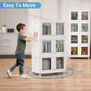300Qt Stackable Storage Bins with Lids, 75Gal Closet Organizers and Storage Drawer, Plastic Collapsible Storage Bins with Doors, Heavy Duty Store Box Cabinet for Home Kitchen, 3Pack White by CozyNest Decor
