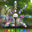 Large Solar Wind Spinners for Yard Art Garden-67 Inch 360° Metal Wind Sculptures Outdoor Clearance Kinetic Windmills with Multi Color Led Glass Ball by CozyNest Decor