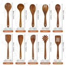 comfoyar Teak Wooden Spoons for Cooking, 10 Pieces Kitchen Cooking Utenails Set with Spatula and Ladle, Heat Resistant Kitchen Cookware for Nonstick Pan by CozyNest Decor