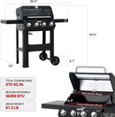 Monument Grills 4-Burner Liquid Propane Gas Grill, Matte Black Stainless Steel Burner Grill with Clearview® Lid and One Foldable Shelf for Outdoor Cooking Kitchen Patio Backyard Barbecue, Mesa420MF by GreenHaven Gardens