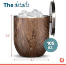 SNOWFOX Plus, Premium Vacuum Insulated Stainless Steel Ice Bucket with Lid/Scoop,Home Bar Accessories,Elegant Bartending Ice Buckets for Parties,Beautiful Outdoor Entertaining Supplies,3L,Dark Walnut by CozyNest Decor