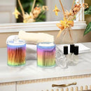 Rainbow Pastel 2PC Airtight Transparent Plastic Storage Jar Food Storage Container Plastic for Food Herbs Tea etc with Storage Lid easy to use and clean With lid Easy To Use by CozyNest Decor