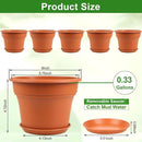 6 Inch Plastic-Flower Pot-for-Indoor Plants, 6 Pack Outdoor Plant Pots with Drainage Holes & Saucers, Resin Garden Pots Planters by CozyNest Decor