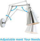 JONATHAN Y JYL7460A Rover 7" Farmhouse Industrial Adjustable Arm Metal LED Wall Sconce Rustic Bohemian 2700K LED 4W Bulb for Entryway Lobby Kitchen Bathroom Bedroom Living Room Hallway, Chrome by CozyNest Decor
