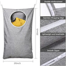 KEEPJOY Hanging Laundry Hamper Bag with Free Adjustable Stainless Steel Door 2 PCs Suction Cup Hooks, Best Choice for Holding Dirty Clothes and Saving Space, Grey by CozyNest Decor