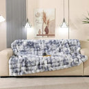 Latepis Faux Fur Throw Blanket for Couch, Soft Luxury Faux Fur Bubble Blanket for Sofa and Bedroom, Plush Thick Warm Cozy Fluffy Blanket for All Seasons, 50” x 60”, Tie-dye Blue by CozyNest Decor
