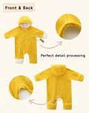 Newborn Baby Fleece Jumpsuit Girls Boys Winter Hooded Coverall Romper Cute Baby Snowsuit Clothes by TinyTreasures Baby Boutique