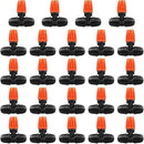 Upgraded Three-Way Atomizing Nozzle for 1/4 Inch Irrigation Tubing, 24 Pcs Adjustable Micro Spray Irrigation Emitters with Integrated 1/4 Inch Tee Fittings for Misting Watering System by GreenHaven Gardens