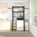 Ulif U8 Laundry Room Storage Organizer, Over The Washer and Dryer Storage Shelves for Laundry Organization, 35" W x 17.3" D x 76.2" H, Suit Washing Machine Width Within 32.6", Hold 304 lb, Black by CozyNest Decor