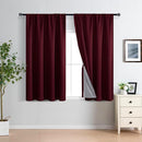 XWZO 100% Blackout Window Curtains - Thermal Insulated & Noise Reduction Black Liner Rod Pocket Window Treatment Sewn with Tiebacks for Bedroom/Living Room, Burgundy, W52 x L45, Set of 2 by TinyTreasures Baby Boutique