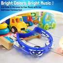 Flexzion Tambourine Hand Bell Percussion Musical Instruments (Blue, 2 Pack), Plastic Music Instrument Half Moon Mini D Handheld Shaker, Jingle Bells by TinyTreasures Baby Boutique