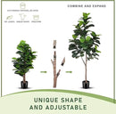 Artificial Fiddle Leaf Fig Tree - 6.5ft Faux Ficus Lyrata Plant with 108 Fiddle Leaves Fake Fig Silk Tree in Pot Artificial Tree for Indoor Outdoor Home Office Perfect Housewarming by CozyNest Decor