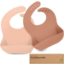 KeaBabies 2-Pack Silicone Baby Bibs for Eating - Sturdy Food-Grade Silicone Bibs for Babies Girl, Boy, Large Food Catcher, Clean & Put On Easily, Waterproof Toddler Feeding Essentials (Dusk) by TinyTreasures Baby Boutique