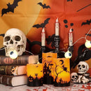 Wondise Halloween Rechargable Flickering Flameless Candles with 6H Timer, Battery Operated LED Real Wax Candles with Charging Base Set of 3 Halloween Home Decoration Gifts(3 x 4 5 6 Inch) by CozyNest Decor
