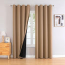 ChrisDowa 100% Blackout Curtains 102 inch Long for Bedroom with Black Liner, 2 Thick Layers Total Blackout Thermal Insulated Grommet Window Curtains 2 Panels Set (Cappuccino, 52 x 102 Inch) by TinyTreasures Baby Boutique