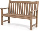 Outdoor Bench, 2-Person Poly Lumber Garden Bench, All-Weather Outside Bench with 800 lbs Weight Capacity, Never Rot or Fade, Looks Like Real Wood, Teak by GreenHaven Gardens