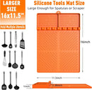 Silicone Grill Mat Compatible with Blackstone, Silicone Griddle Tools Mat with Drip Pad, Spatula Mat for Outdoor Grill Kitchen Counter (Orange) by GreenHaven Gardens