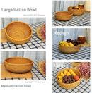 Hadewoven Round Rattan Fruit Basket Wicker Food Tray Weaving Storage Holder Dinning Room Bowl, 9 Inch Woven Bread Basket Key Bowls with 3.5”Wall for Table, Countertop (Medium 8.66") by CozyNest Decor