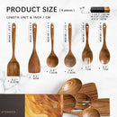 Wooden Spoons for Cooking, Nonstick Cooking Utensil Set with 6 Piece Acacia Wooden Spatulas and Spoons for Cooking, Terrific for Everyday Kitchen Tasks by CozyNest Decor