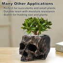 Halloween Skull Candy Dish- Deep Skull Head Halloween Candy Bowl Holder Artificial Resin Skulls Decor Indoor Outdoor Table Centerpieces Flower Pot Plant Office Pen Holder Desktop Ornaments - Bronze by CozyNest Decor