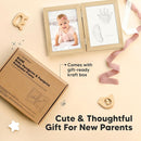 Personalized Baby Hand and Footprint Kit, Quick Dry Clay - Newborn Keepsake Feet and Handprint Kit, Nursery Picture Frame,New Mom Gifts for Baby Showers & Registry(Ash Wood) by TinyTreasures Baby Boutique