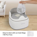 Bebamour Potty Training Toilet 3 in 1 Multi-Functional Potty Seat Detachable Baby Potty Step Stool Anti-Slip Stable Potty Training Toilet with 100 Pack Trash Bags for Baby Toddler Kids(Grey) by TinyTreasures Baby Boutique